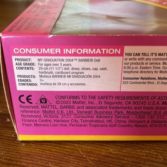My Graduation 2004 Mattel Barbie Doll Black Gown #C5266 English & Spanish - Picture 4 of 6